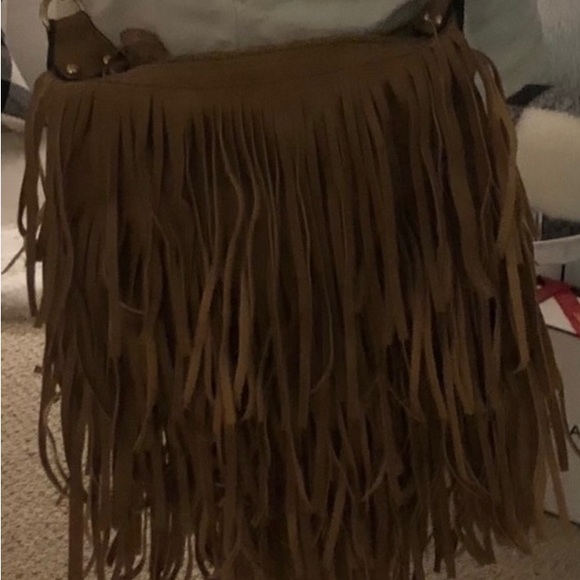 NEW WITHOUT TAG, brown with tassel synthetic leather bag - Picture 7 of 7